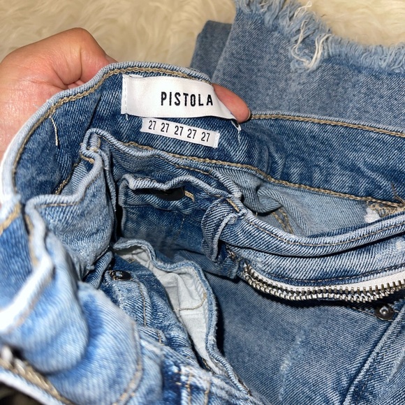 Pistola Fringe Hem Straight Leg Jeans Blue 
High Rise. - Picture 10 of 10